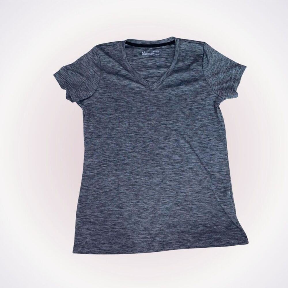 Under Armour black and gray heathered heat gear short sleeve t-shirt | Sz M